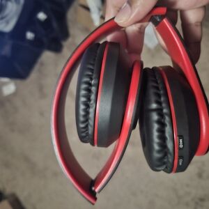Wireless Black and Red Headphones
